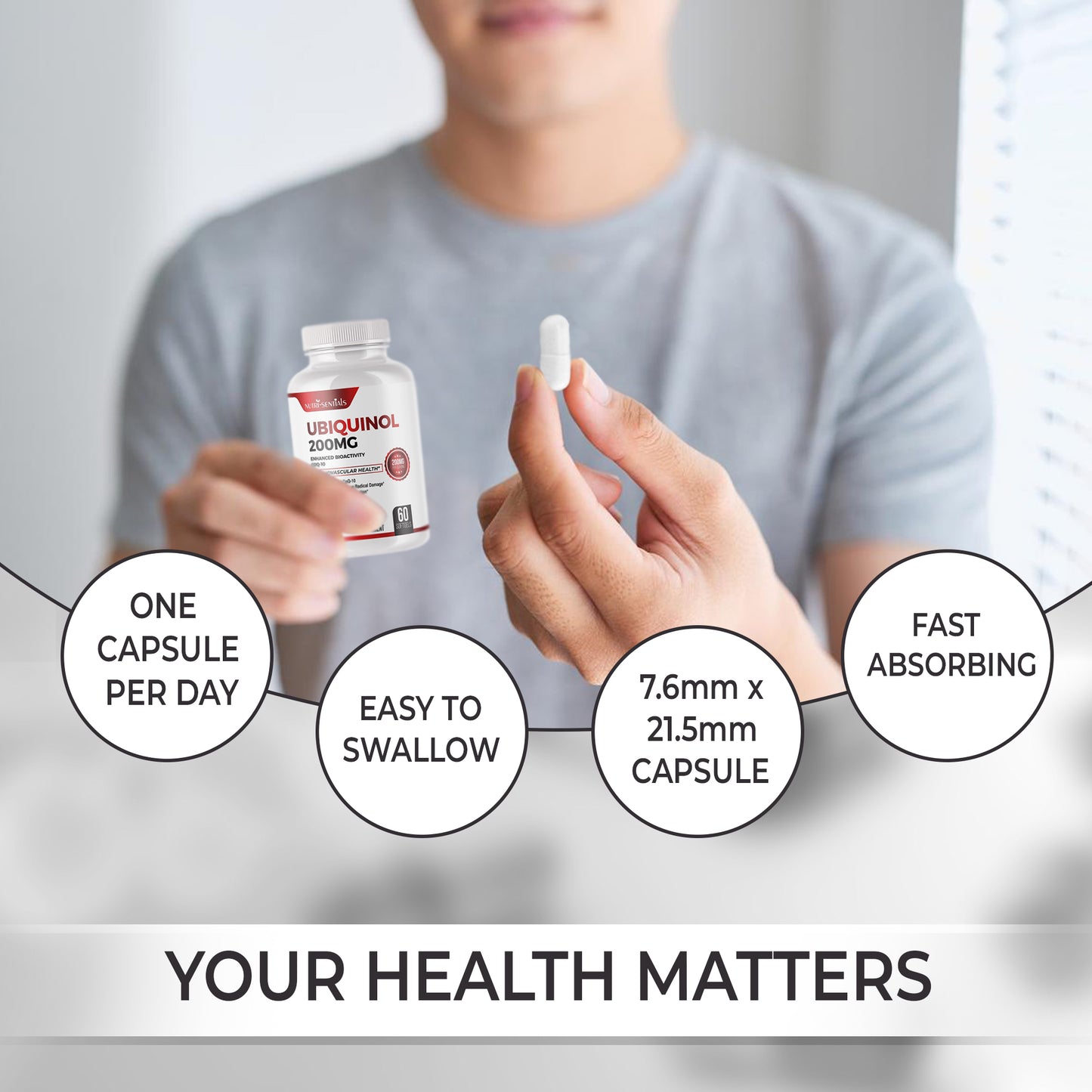 Ubiquinol CoQ10, Powerful Antioxidant for Heart and Vascular HealthSupplement for Energy, Heart and Cognitive Support
