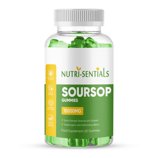 Organic Soursop Gummies 15000mg - with Sea Moss, Turmeric & Ashwagandha - 60 Gummies