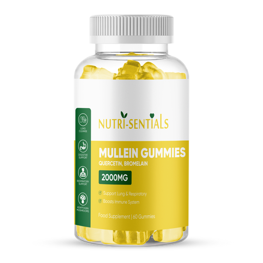 Mullein Gummies 2000mg - Respiratory Support with Mushrooms - Vegan - 60 Gummies