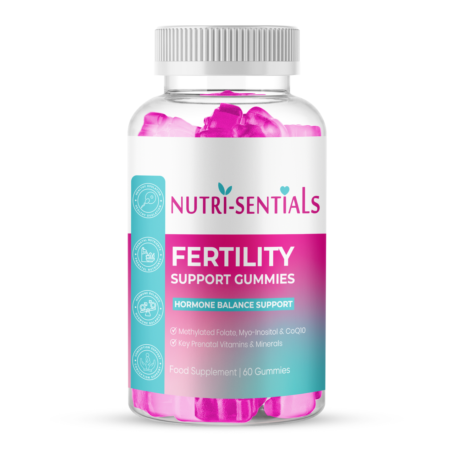 Fertility Gummies for Women – 26 Nutrients Including Myo-Inositol, Methylated Folate, CoQ10, Zinc & Iron – Vitamin Support for Women Trying to Conceive – Vegan – 60 Gummies