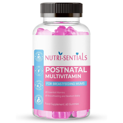 Postnatal Vitamins Gummies- Multivitamin Breastfeeding Supplement for Mums- New Mum Vitamins for Energy, Immunity & Breastfeeding Support- Organic Lactation Supplement- 60 Gummies