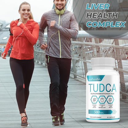 TUDCA Liver Support Supplement, 500mg Servings, Tudca Bile Salt, Liver Support Supplement, Detox and Cleanse, (Tauroursodeoxycholic Acid)- 60 Capsules