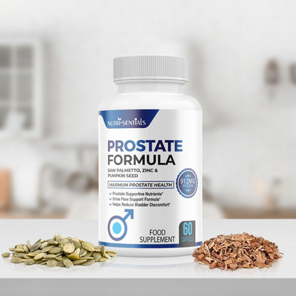 Prostate Support Supplement, 33 Herbs to Support Prostate Health, Urine Flow and Reduce Bladder Discomfort — Saw Palmetto, Zinc, Pumpkin Seed, Nettle, Pygeum, Vitamins — 60 Capsules