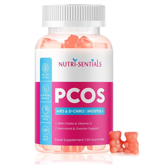PCOS Gummies - Myo & D-Chiro Inositol  Supplement with Folate & Vitamin D- Natural Ratio Ovarian Support Women Hormone Balance Blend