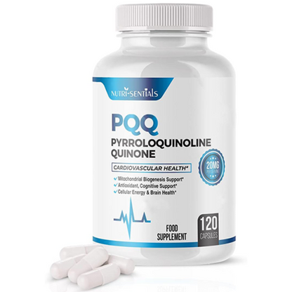 PQQ Max 20mg, 120 Capsules – Pyrroloquinoline Quinone - Promotes Mitochondrial Biogenesis, Energy Optimize | Plant Extract - Powerful & 100% Natural Supplement