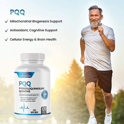 PQQ Max 20mg, 120 Capsules – Pyrroloquinoline Quinone - Promotes Mitochondrial Biogenesis, Energy Optimize | Plant Extract - Powerful & 100% Natural Supplement