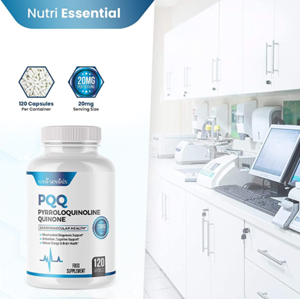 PQQ Max 20mg, 120 Capsules – Pyrroloquinoline Quinone - Promotes Mitochondrial Biogenesis, Energy Optimize | Plant Extract - Powerful & 100% Natural Supplement