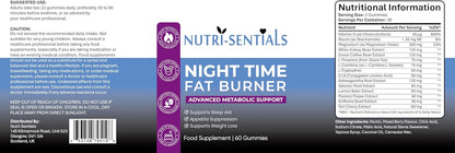 Night Time Gummies- Metabolism & Sleep Support Supplement- Promotes Relaxation & Wellness for Women & Men- Natural Weight Management Gummies with Mixed Berry Flavour- 60 Count